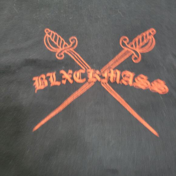 BlxckMass Long Sleeve Black T-Shirt Heart Swords Full Sleeve Graphics Size XL - Picture 2 of 6